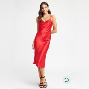 Kookai Red Satin Slip Dress with cowl neck size 36 ( us 4)